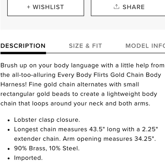 Gold Chain Body Harness - Picture 5 of 5